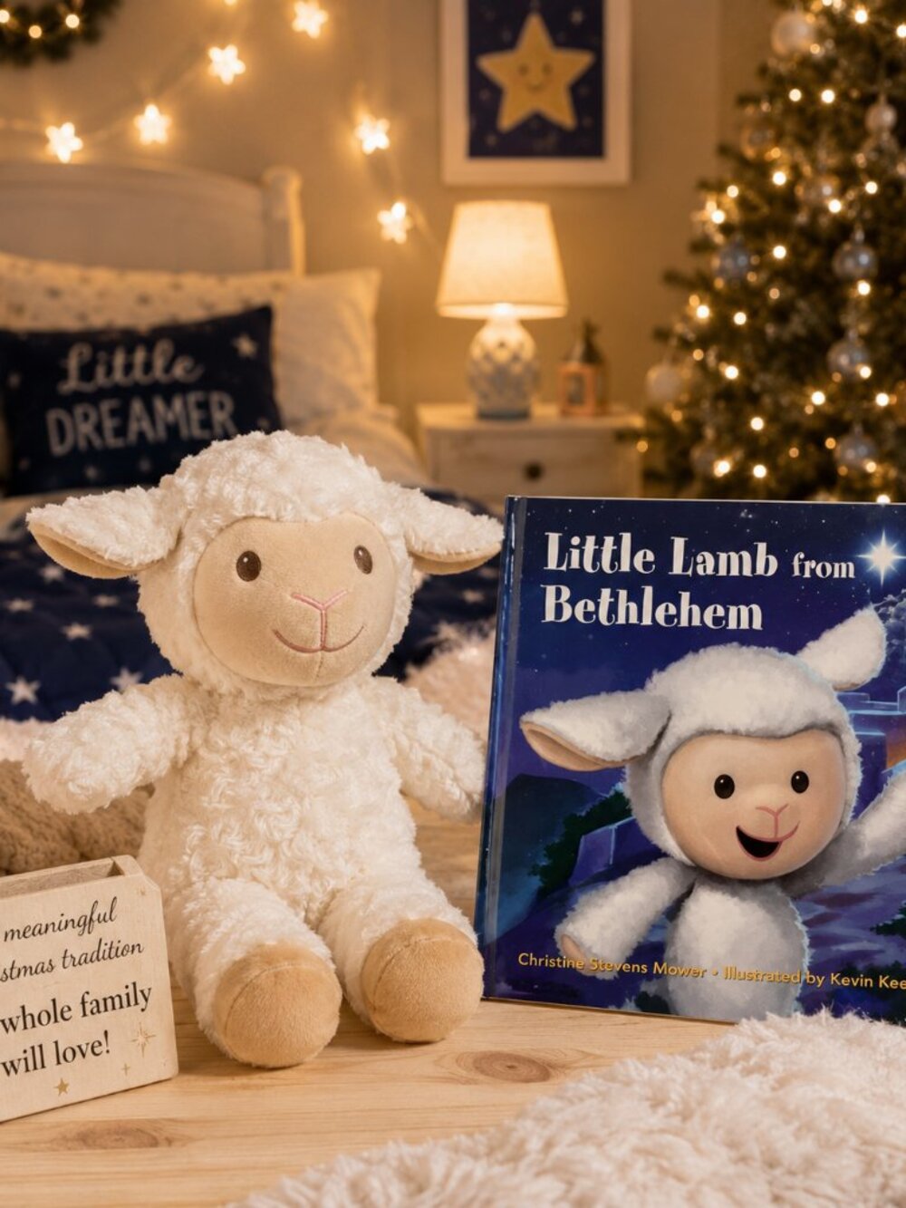 NIB Christmas Story Little Lamb From Bethlehem Plush Lamb & Book Set — Sealed